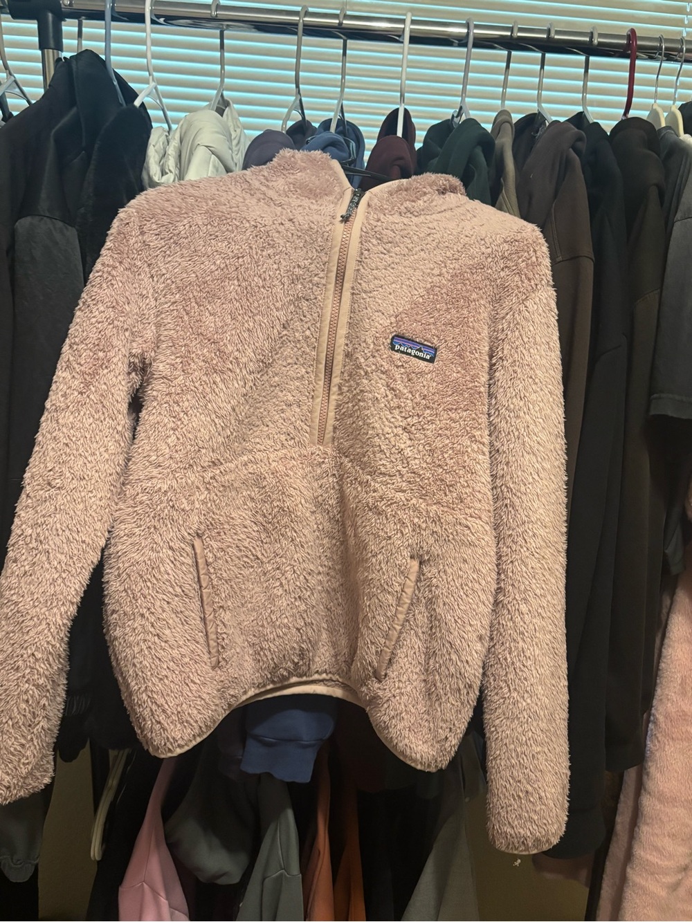 Patagonia Light Pink Sherpa Half-Zip Jacket